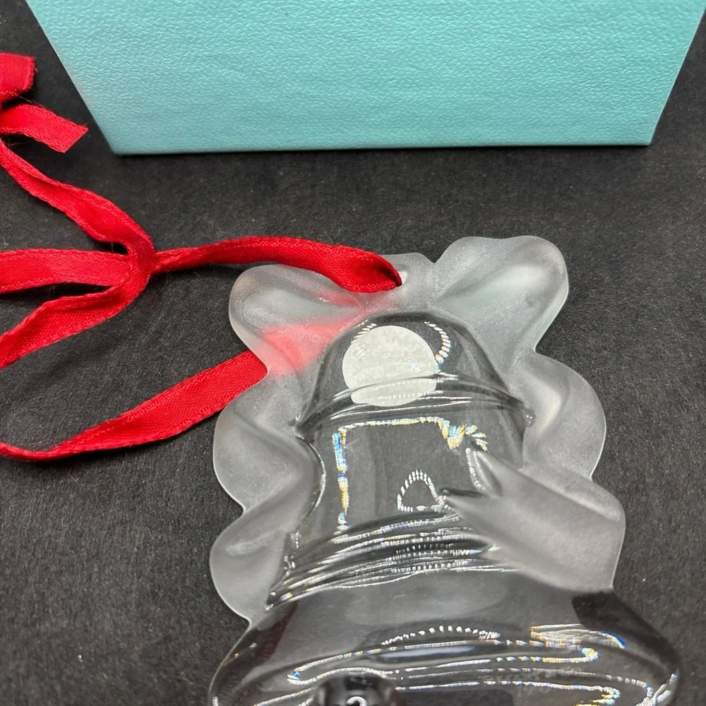 Tiffany & Co. Frosted Crystal Glass Bell Christmas Ornament 1996 Made in Germany